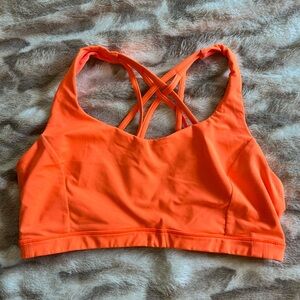 Neon Orange Lululemon Sports Bra - Free to be Serene C/D Cup - No Pads